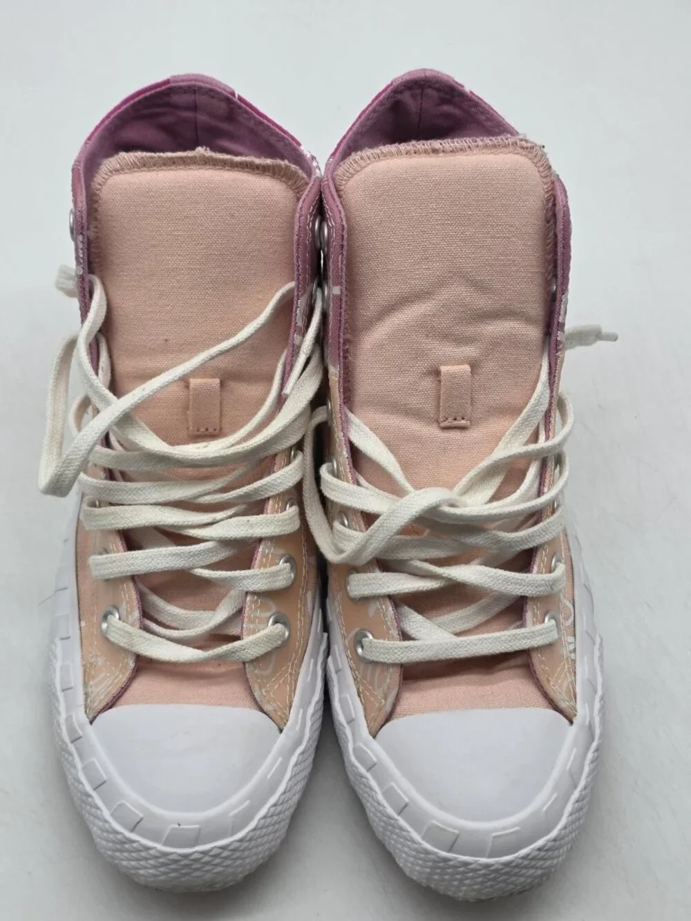 Converse Not A Chuck Shoes Kids Size 7 Pink Canvas High Top Sneakers 272574C